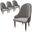 Elara Wooden Dining Chair Set of 4 In Two-Tone Grey