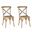Eleanor Weathered Oak and Medium Brown X-Back Farmhouse Side Chair Set of 2