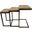 Electra Electrified Wood 3 Piece Nesting Table Set In Brass Indstrial Iron