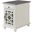 Elegant Chairside Table With Power In White With Grey Top
