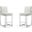 Element 24 Inch Faux Leather Counter Stool in Pearl White and Polished Chrome (Set of 2)