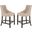 Eleni Beige Tufted Wing Back Counter Stool Set of 2