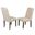 Eliana Upholstered Dining Chairs Set of 2 In Beige Linen Fabric and Rustic Wood