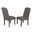 Eliana Upholstered Dining Chairs Set of 2 In Gray Linen Fabric and Rustic Wood