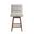 Elias Solid Wood Fabric Seat Upholstered 26 Inch Counter Height Swivel Barstool In Brown Oak and Morning Fog