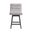 Elias Solid Wood Fabric Seat Upholstered 26 Inch Counter Height Swivel Barstool In Gray Oak and Gray