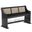 Elias Upholstered Counter Height Dining Bench In Beige Linen Fabric