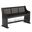 Elias Upholstered Counter Height Dining Bench In Dark Gray Linen Fabric