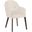 Elias Upholstered Dining Chair with Leather Velvet and Powder Coated Iron Legs In Beige