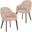 Elias Upholstered Dining Chair with Leather Velvet and Powder Coated Iron Legs In Light Taupe