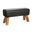Elijah Diamond-Stitched Leather Bench with Mango Wood Legs In Black
