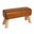 Elijah Diamond-Stitched Leather Bench with Mango Wood Legs In Camel
