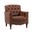 Elijah Genuine Leather Armchair In Brown