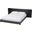 Elina Wood Queen Platform Bed with Built-In Shelves In Ebony Black
