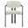 Elio Barrel Fabric and Metal Dining Chair In Black and Cream