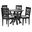 Elise Fabric and Wood 5-Piece Dining Set In Grey and Dark Brown