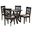 Elise Fabric and Wood 5-Piece Dining Set In Sand and Dark Brown