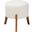 Elkie Boucle Fabric and Wood Ottoman Footstool In Cream and Walnut Brown