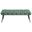 Ella Upholstered Tufted Bench Metal Legs In Teal Green