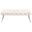 Ella Upholstered Tufted Bench Stainless Steel Legs In Ivory