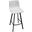 Elland Upholstered Leather Bar with Iron Legs and Footrest In Light Grey
