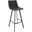 Elland Upholstered Leather Barstool In Black Charcoal