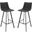 Elland Upholstered Leather Barstool Set of 2 In Black Charcoal