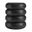 Ellery Round Stacked Wood Side Table In Wirebrush Black