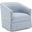 Elm Skirted Swivel Chair In Sky Blue