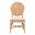 Elmer Handwoven Wicker Natural Rattan Dining Chair with Cushioned Seat In White and Natural Rattan
