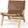 Elodie Brown Leather With Natural Beech Wood Frame Accent Chair