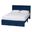 Elora Pleated Velvet Queen Size Storage Bed In Navy Blue