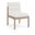 Eloura Linen Textured Fabric Upholstered Dining Chair Set of 2 In Cream and Stained Natural