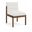 Eloura Linen Textured Fabric Upholstered Dining Chair Set of 2 In Cream and Stained Walnut