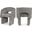 Emmet Chenille Fabric Dining Chair In Grey