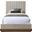 Emmet Chenille Fabric Twin Bed In Brown and Beige