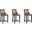 Emperor Bar Stool in Bronze and Walnut (Set of 3)