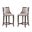 Emperor Faux Leather Barstool Set of 2 In Light Grey