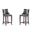 Emperor Faux Leather Barstool Set of 2 In Pebble Grey