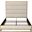 Empire Eastern King Bed In Sand Fabric With Hand Brushed Gold Metal Frame