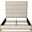 Empire Queen Bed In Sand Fabric With Hand Brushed Gold Metal Frame