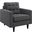 Empress Gray Upholstered Fabric Arm Chair