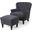 Enchante Living Room Set with Tufted Back Club Chair and Ottoman In Grey