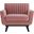 Engage Channel Tufted Performance Velvet Arm Chair In Dusty Rose