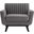 Engage Channel Tufted Performance Velvet Arm Chair In Gray