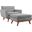 Engage Gray 2 Piece Arm Chair and Ottoman In Light Gray