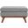 Engage Upholstered Fabric Ottoman In Light Gray