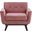 Engage Performance Velvet Arm Chair In Dusty Rose