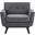 Engage Performance Velvet Arm Chair In Gray