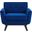 Engage Performance Velvet Arm Chair In Navy